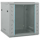 Vidaxl netwerk kabinet met opslag grijs 60 x 45 x 65 cm staal
