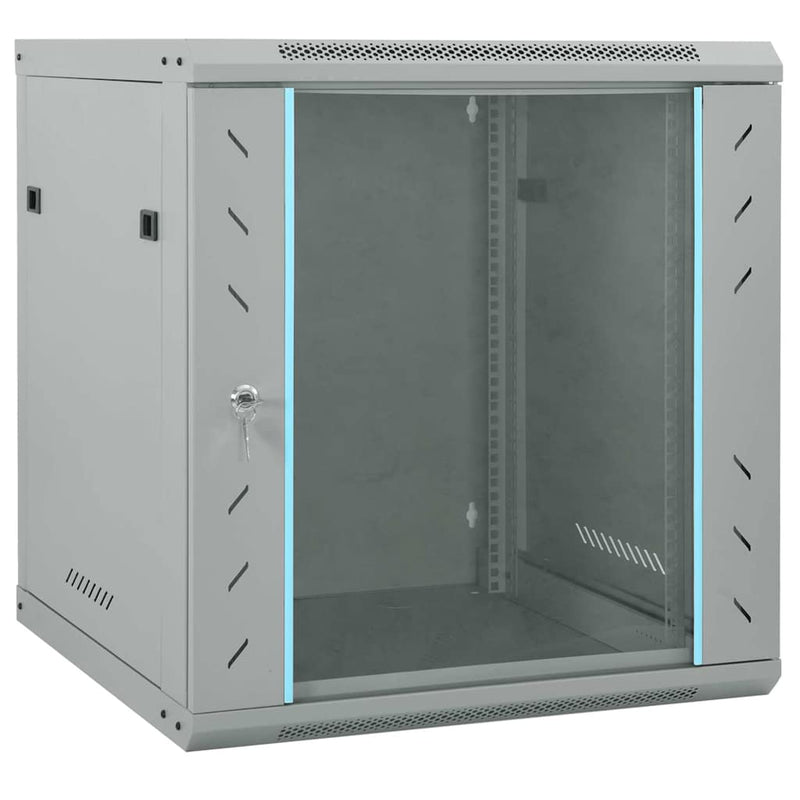 Vidaxl netwerk kabinet met opslag grijs 60 x 45 x 65 cm staal
