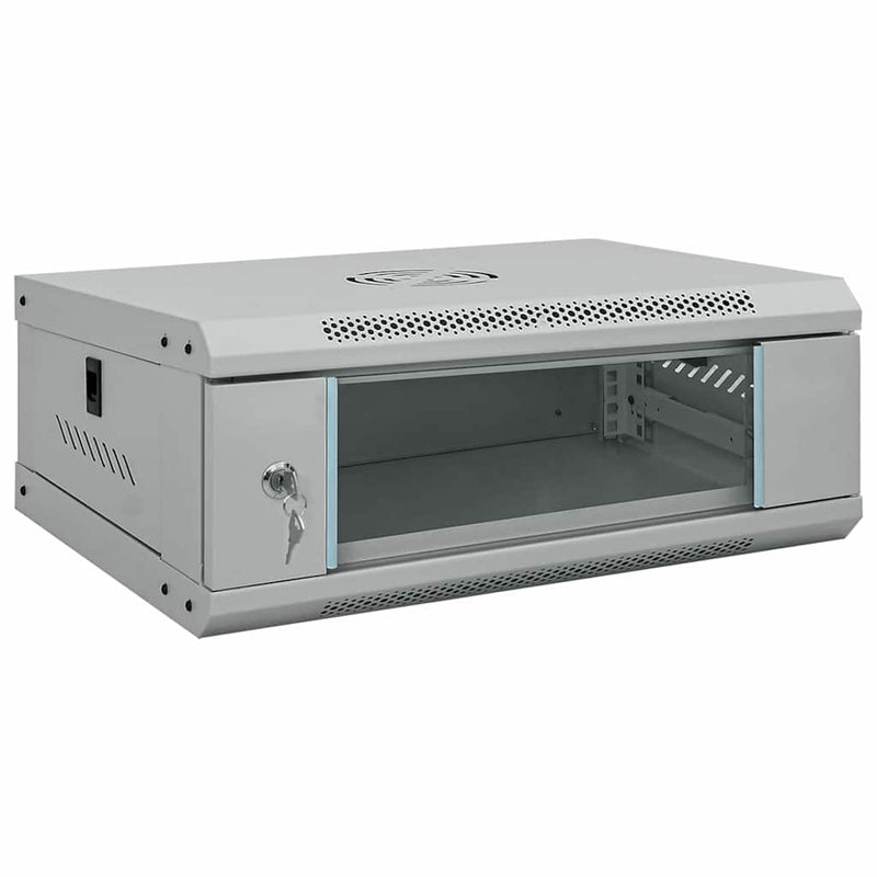 Vidaxl netwerk kabinet met opslag grijs 53 x 35 x 21 cm staal