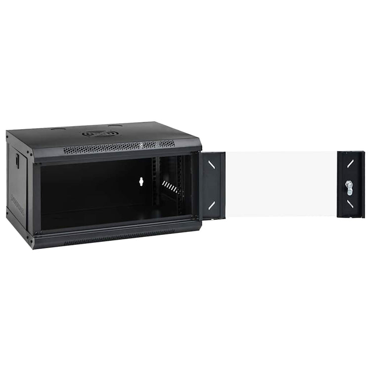 Vidaxl netwerk kabinet met opslag zwart 53 x 45 x 30 cm staal