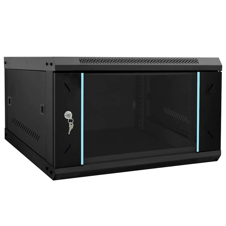 Vidaxl netwerk kabinet met opslag zwart 53 x 60 x 30 cm staal