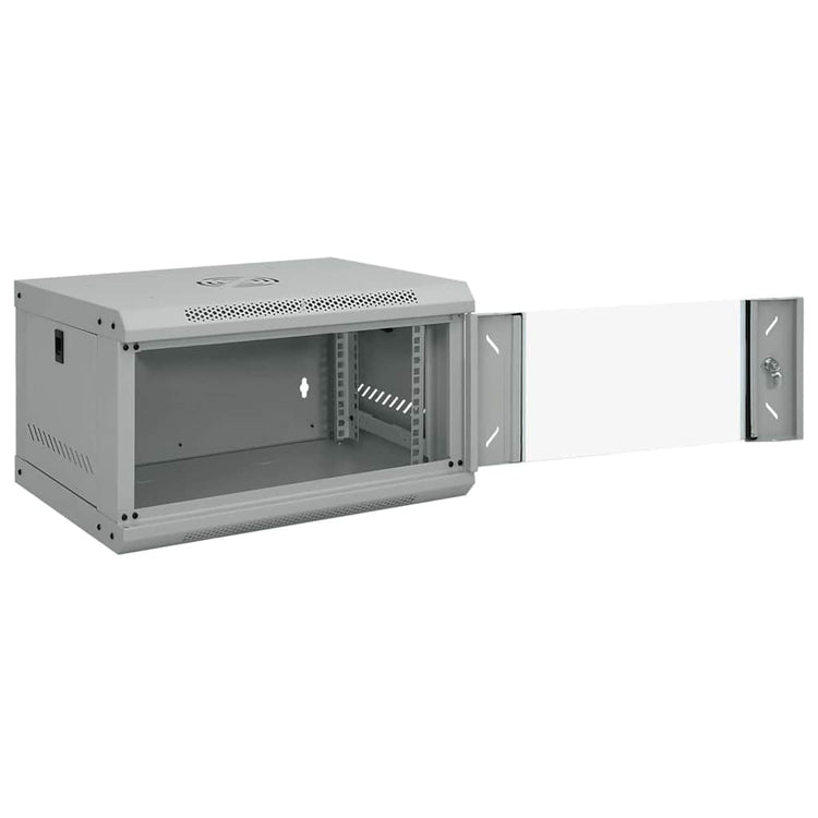Vidaxl netwerk kabinet met opslag grijs 53 x 45 x 30 cm staal