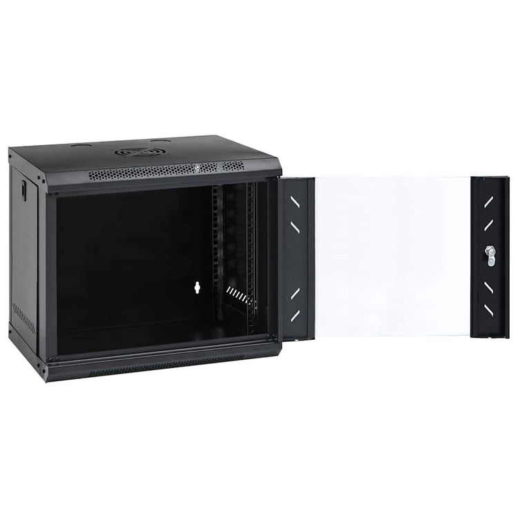 Vidaxl netwerk kabinet met opslag zwart 53 x 45 x 45 cm staal