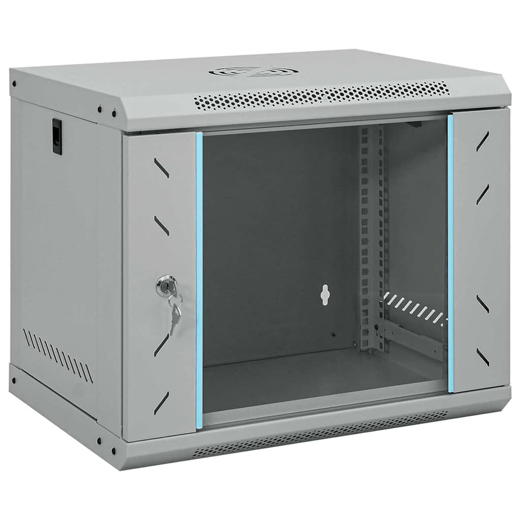 Vidaxl netwerk kabinet met opslag grijs 53 x 45 x 45 cm staal
