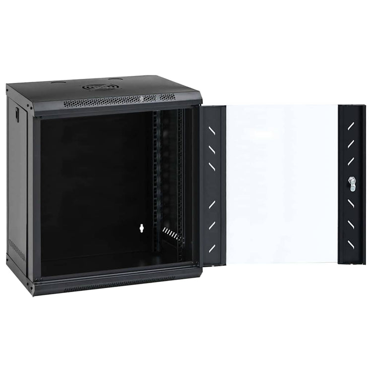Vidaxl netwerk kabinet met opslag zwart 53 x 45 x 60 cm staal