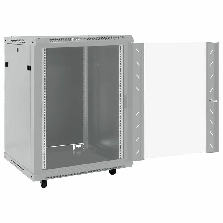 Vidaxl netwerk kabinet met opslag grijs 60 x 60 x 80 cm staal