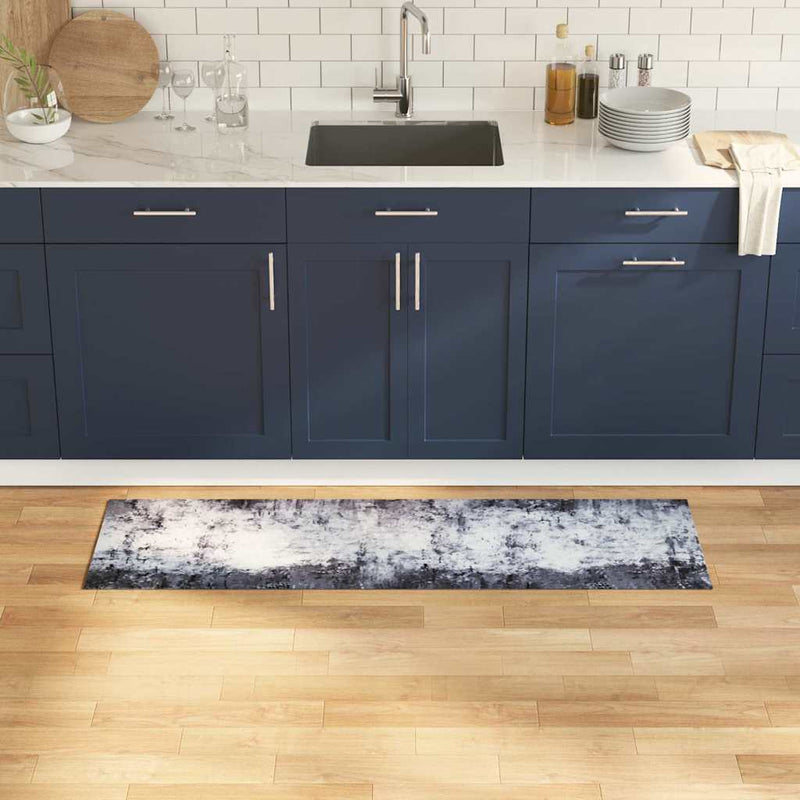 Vidaxl keuken vloerkleed grijs 150 x 45 cm fluweel