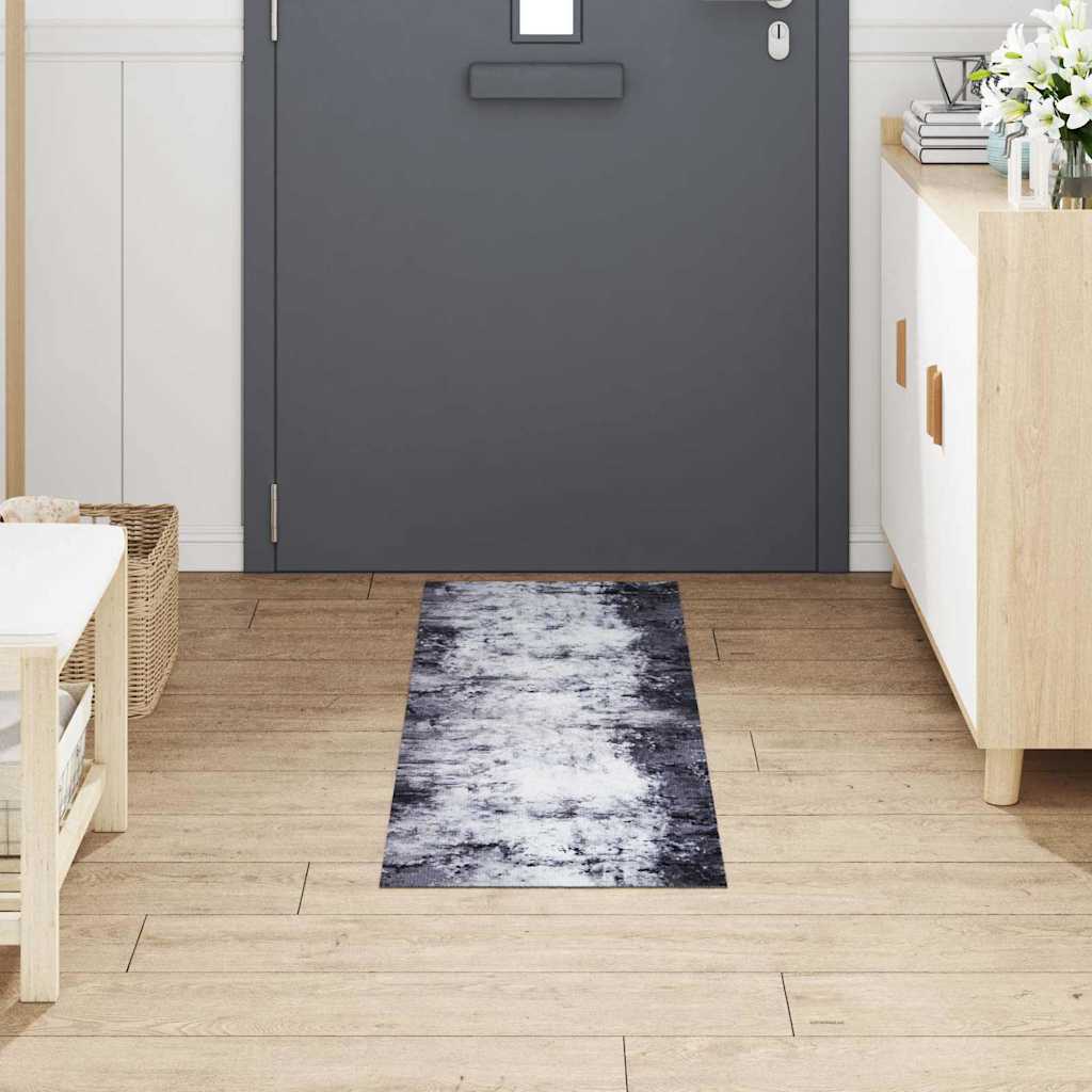 Vidaxl keuken vloerkleed grijs 150 x 45 cm fluweel