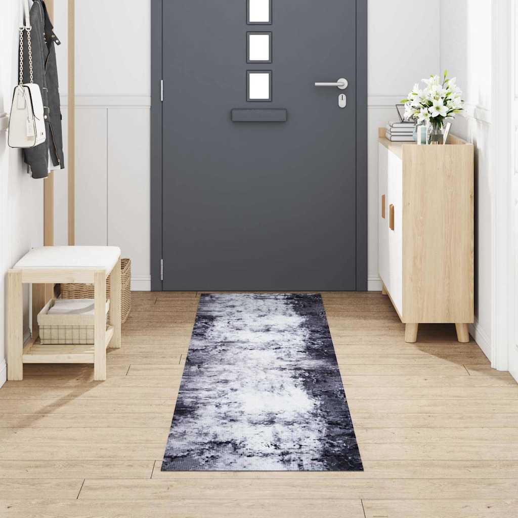 Vidaxl keuken vloerkleed grijs 300 x 60 cm fluweel
