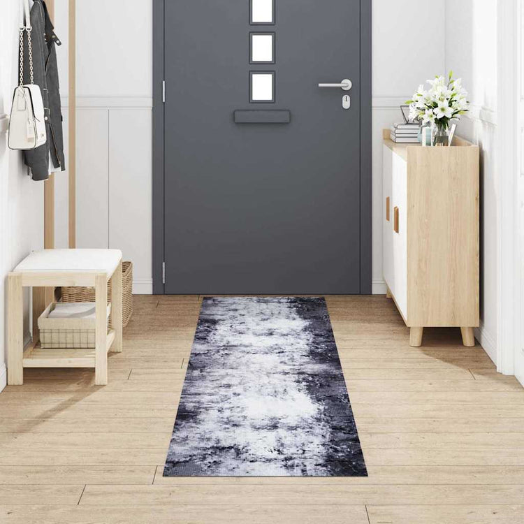 Vidaxl keuken vloerkleed grijs 300 x 60 cm fluweel