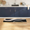 Vidaxl keuken vloerkleed zwart 150 x 45 cm fluweel