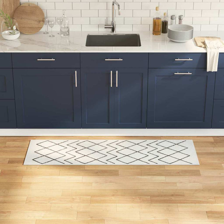 Vidaxl keuken vloerkleed wit 150 x 45 cm fluweel