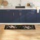 Vidaxl keuken vloerkleed zwart 150 x 45 cm fluweel