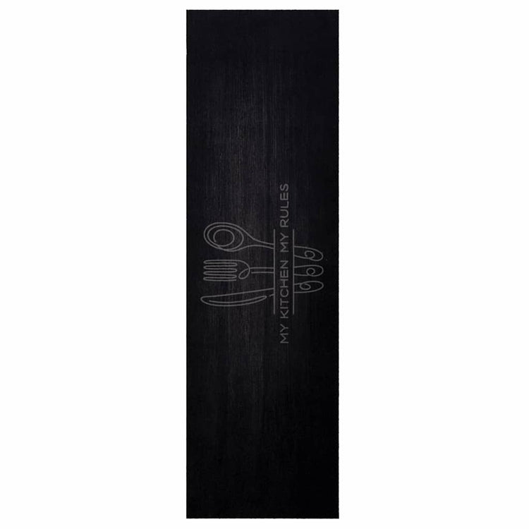 Vidaxl keuken vloerkleed bestek zwart 150 x 45 cm fluweel
