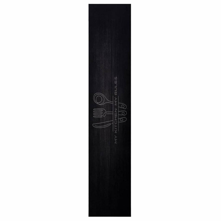 Vidaxl keuken vloerkleed bestek zwart 300 x 60 cm fluweel