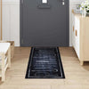 Vidaxl keuken vloerkleed zwart 180 x 60 cm fluweel