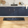 Vidaxl keuken vloerkleed zwart 150 x 45 cm fluweel