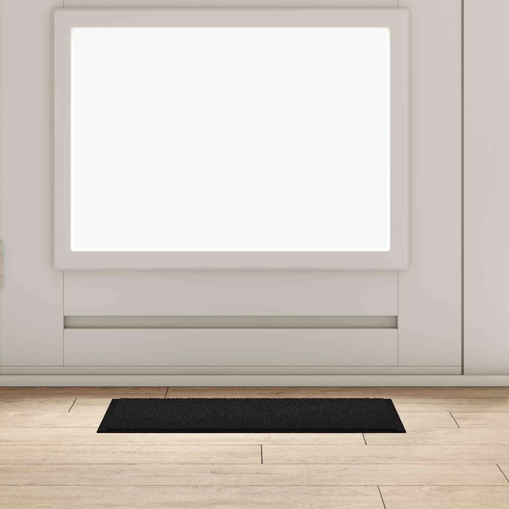 Vidaxl deurmat zwart 60 x 40 x 1.2 cm teddy stof