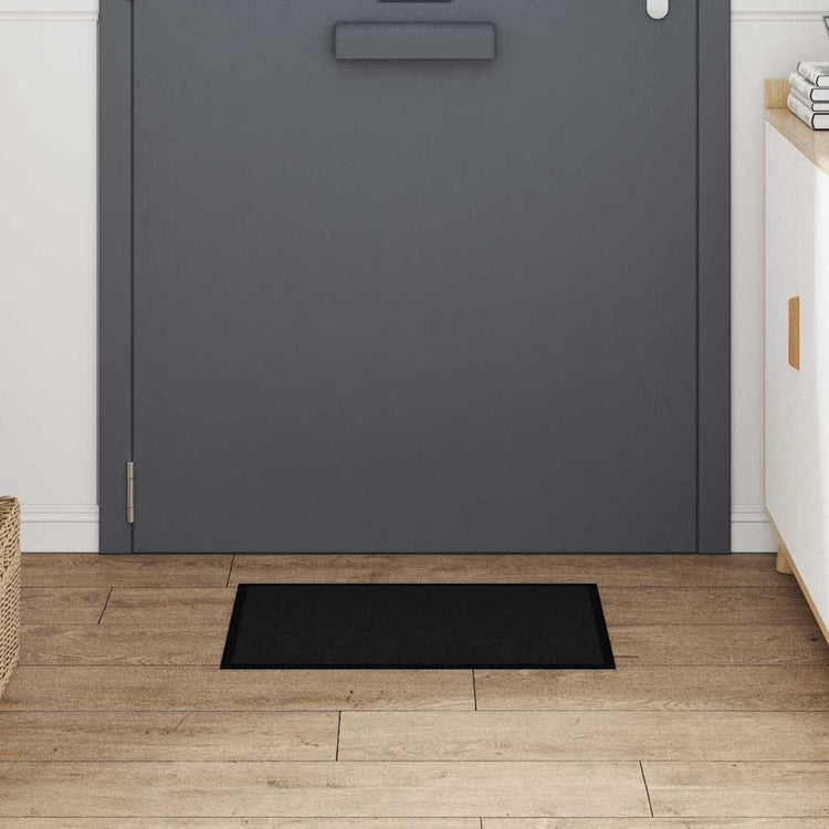Vidaxl deurmat zwart 60 x 40 x 1.2 cm teddy stof