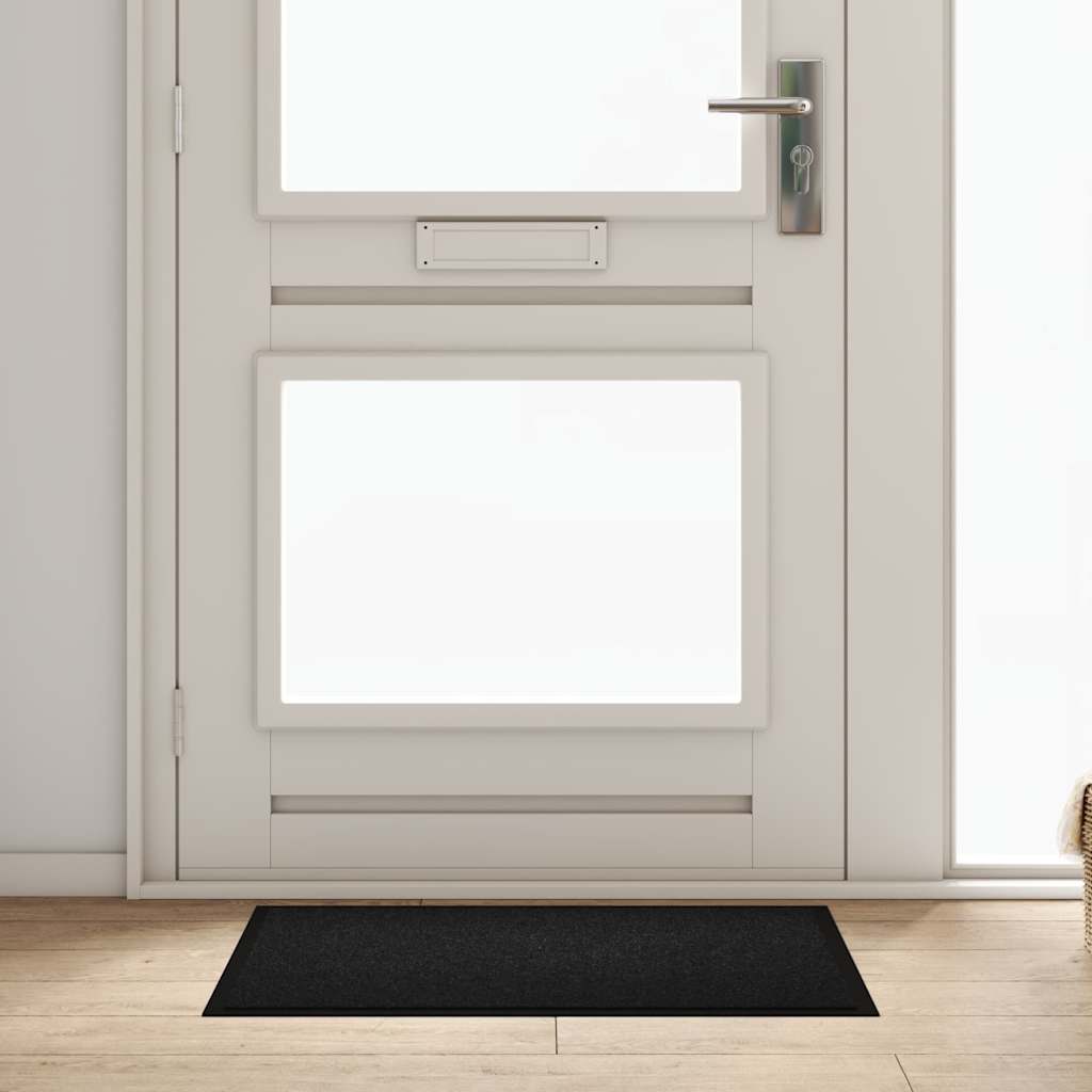 Vidaxl deurmat zwart 60 x 80 x 1.2 cm teddy stof