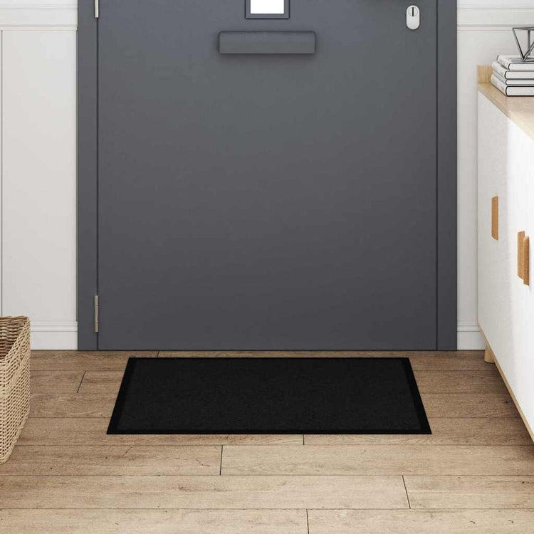 Vidaxl deurmat zwart 60 x 80 x 1.2 cm teddy stof