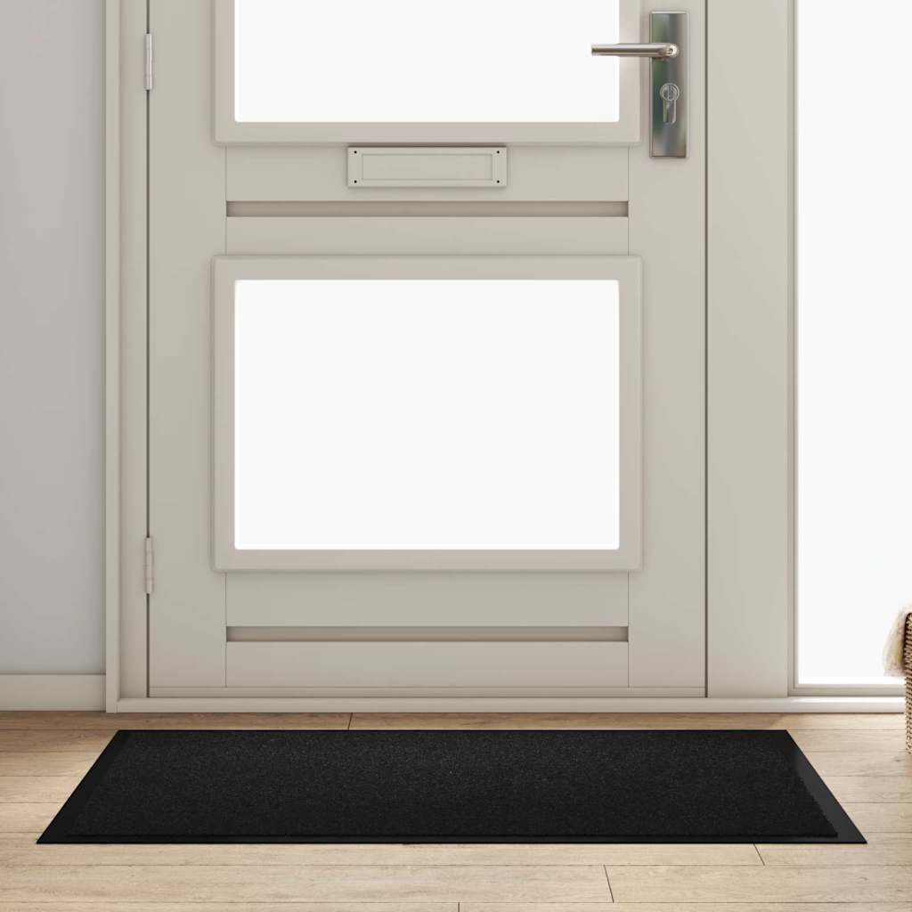 Vidaxl deurmat zwart 80 x 120 x 1.2 cm teddy stof
