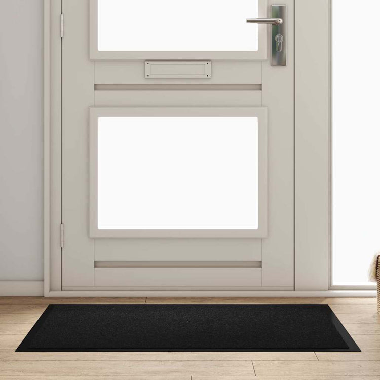 Vidaxl deurmat zwart 80 x 120 x 1.2 cm teddy stof