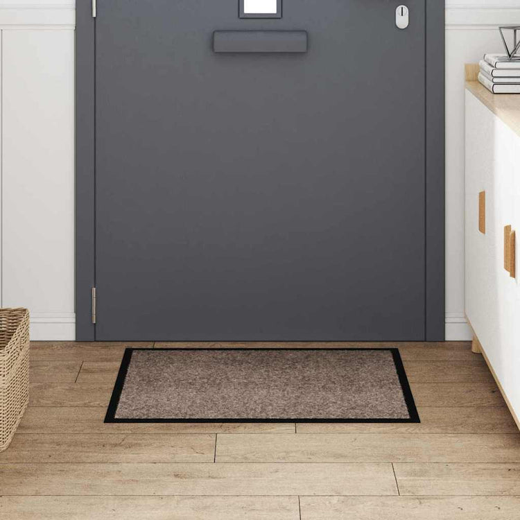 Vidaxl deurmat beige 60 x 80 x 1.2 cm teddy stof