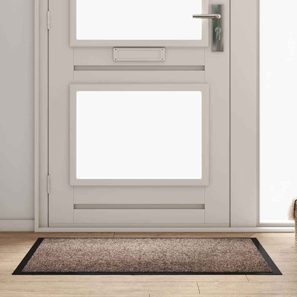 Vidaxl deurmat beige 80 x 120 x 1.2 cm teddy stof