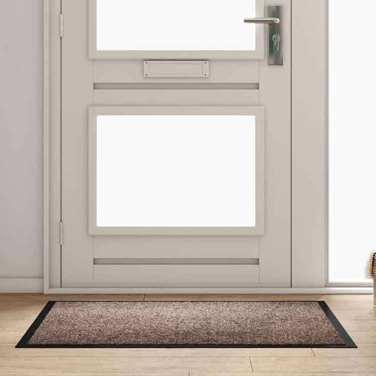 Vidaxl deurmat beige 80 x 120 x 1.2 cm teddy stof
