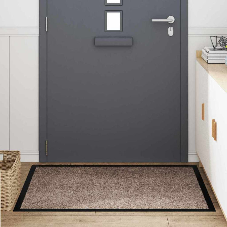 Vidaxl deurmat beige 80 x 120 x 1.2 cm teddy stof