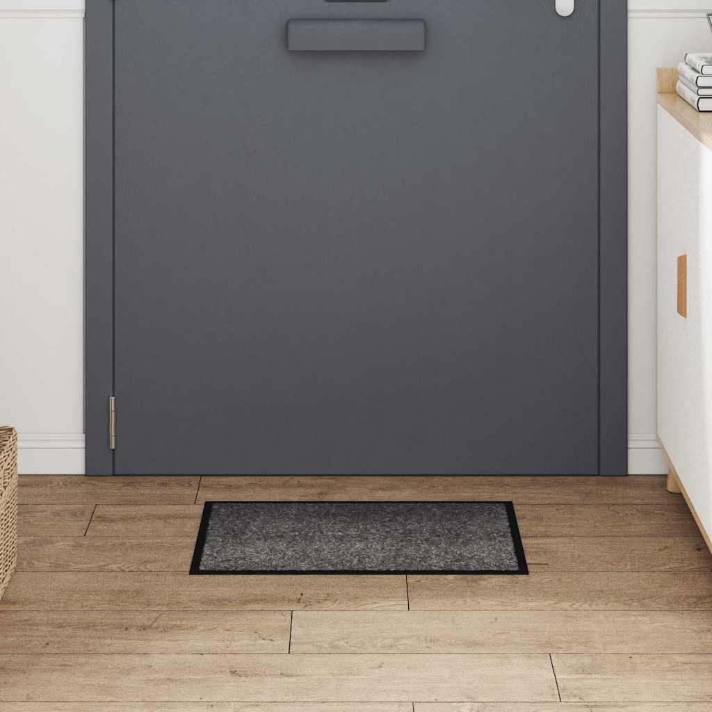 Vidaxl deurmat lichtgrijs 60 x 40 x 1.2 cm teddy stof