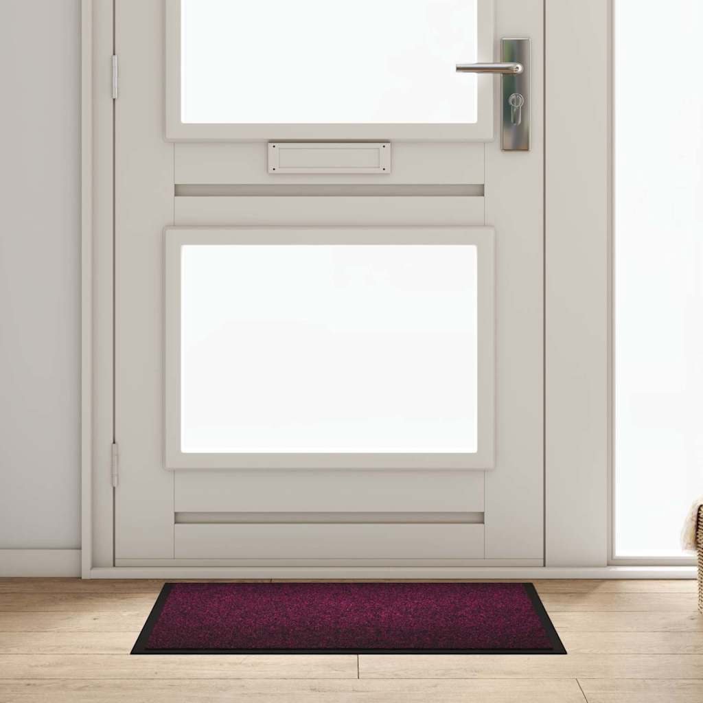 Vidaxl deurmat bordeauxrood 60 x 80 x 1.2 cm teddy stof