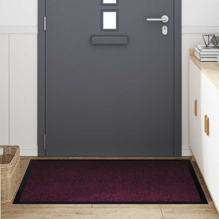 Vidaxl deurmat bordeauxrood 60 x 40 x 1.2 cm teddy stof