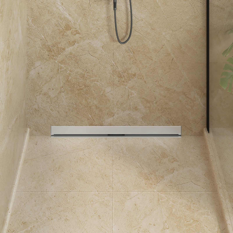 Vidaxl wandgemonteerde douche afvoer zilver 80 cm roestvrij staal 304