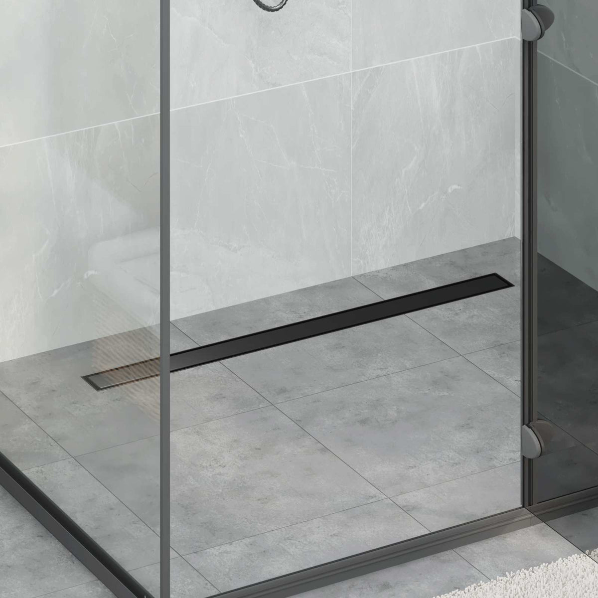 Vidaxl doucheafvoer 2-in-1 met 360° sifon zwart 90 cm