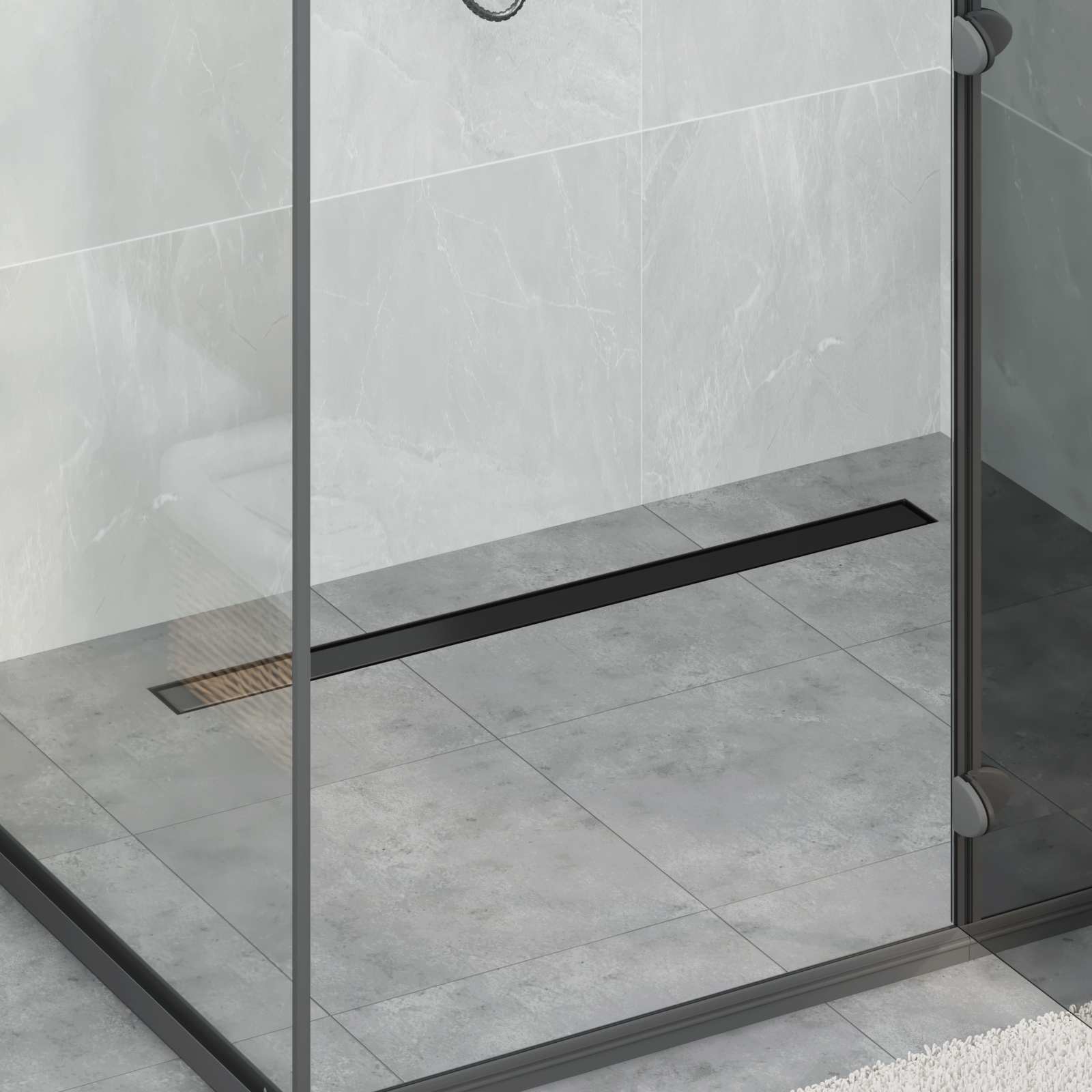 Vidaxl 2 in 1 doucheafvoer zwart 100 cm roestvrij staal 304