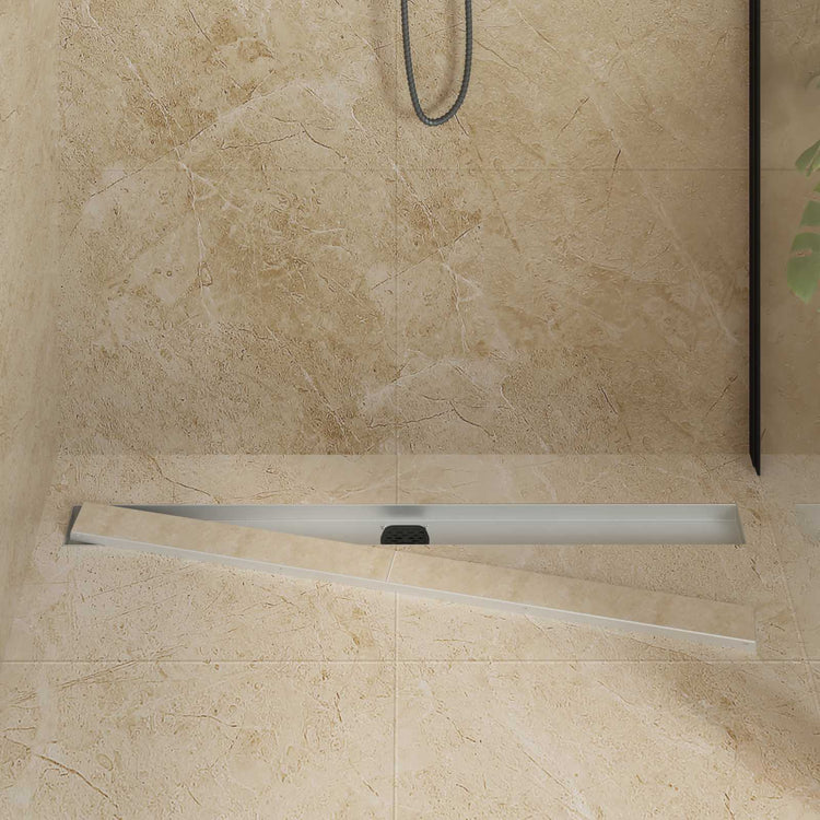Vidaxl doucheafvoer 2-in-1 met 360° sifon zilver 100 cm