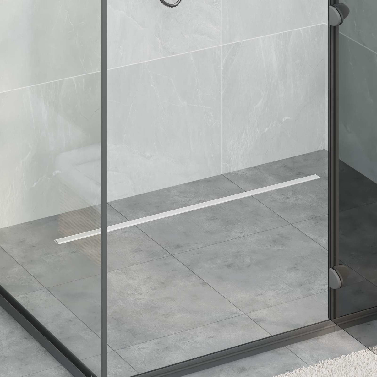 Vidaxl 360° doucheafvoer met slank model zilver 90 cm