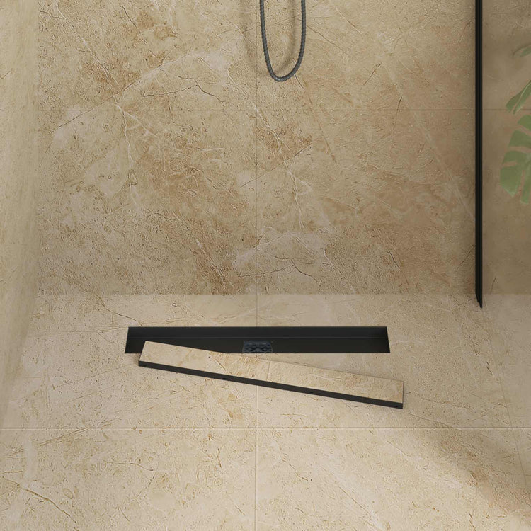 Vidaxl doucheafvoer 2-in-1 met 360° sifon zwart 60 cm