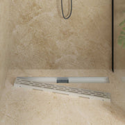 Vidaxl doucheafvoer met lijndesign zilver 90 cm roestvrij staal 304 - afbeelding 3