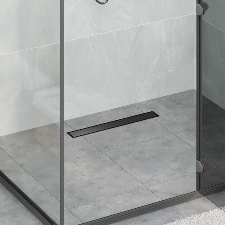 Vidaxl doucheafvoer 2-in-1 met 360° sifon zwart 50 cm