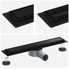 Vidaxl doucheafvoer 2-in-1 met 360° sifon zwart 50 cm