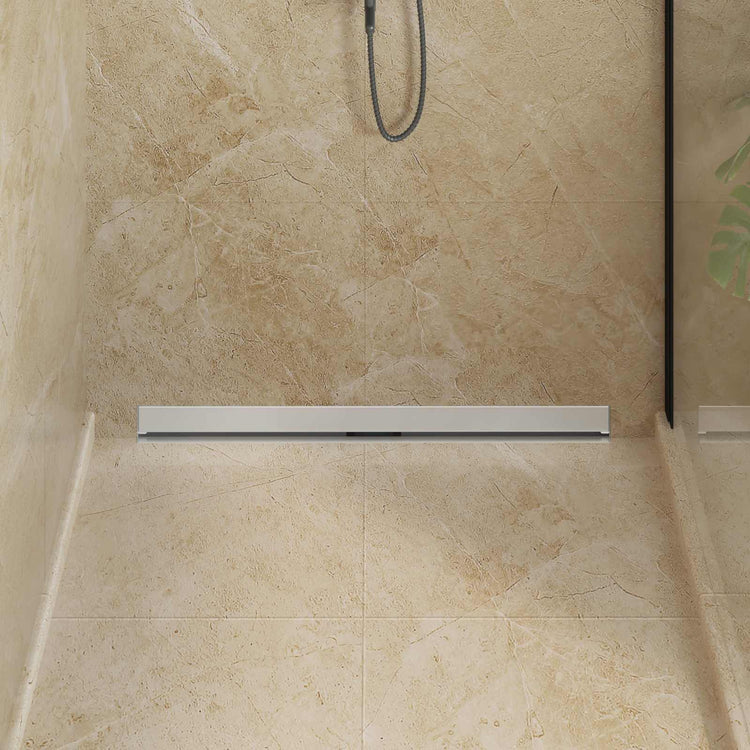 Vidaxl wandgemonteerde douche afvoer zilver 90 cm roestvrij staal 304