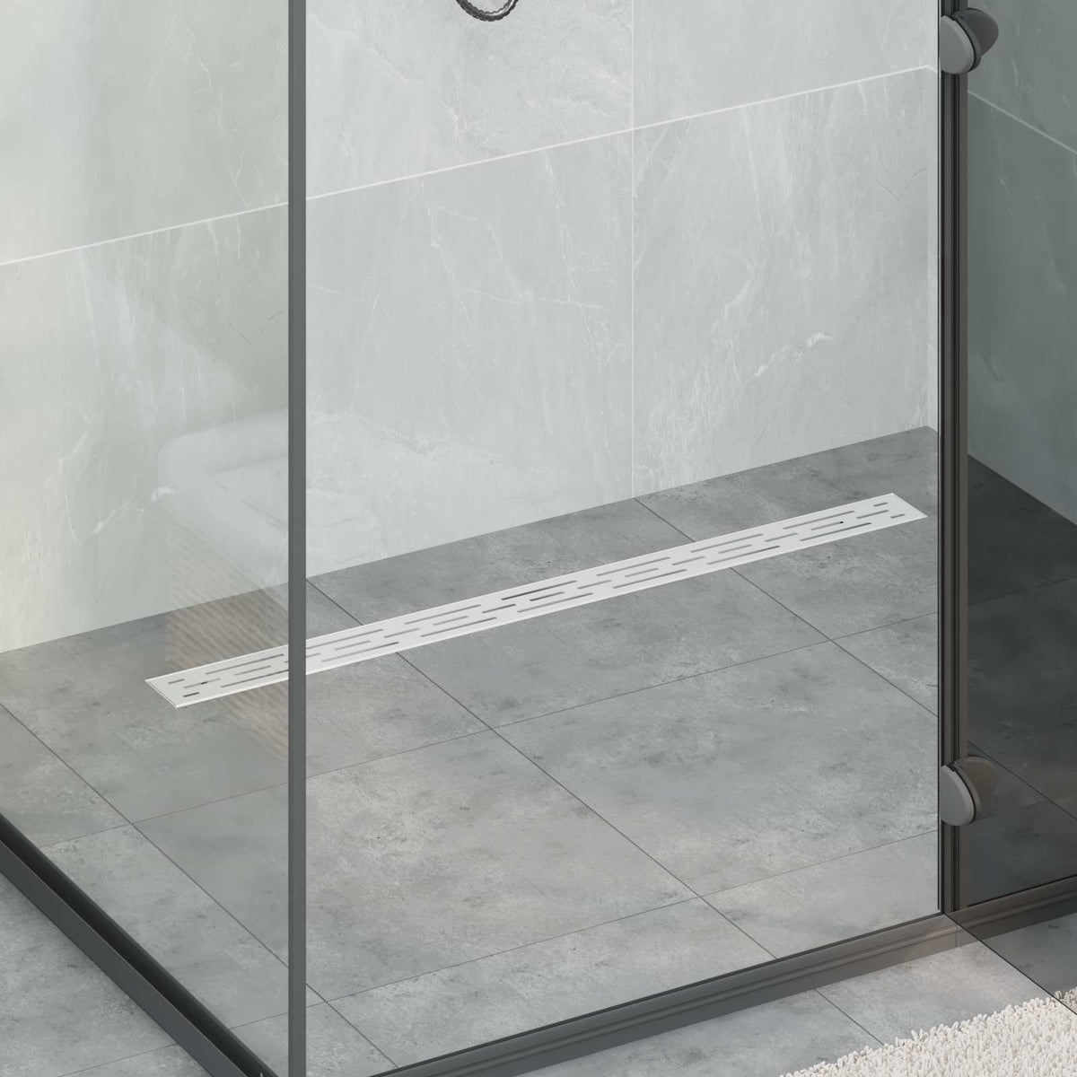 Vidaxl doucheafvoer glasdeksel met 360° sifon zilver 90 cm