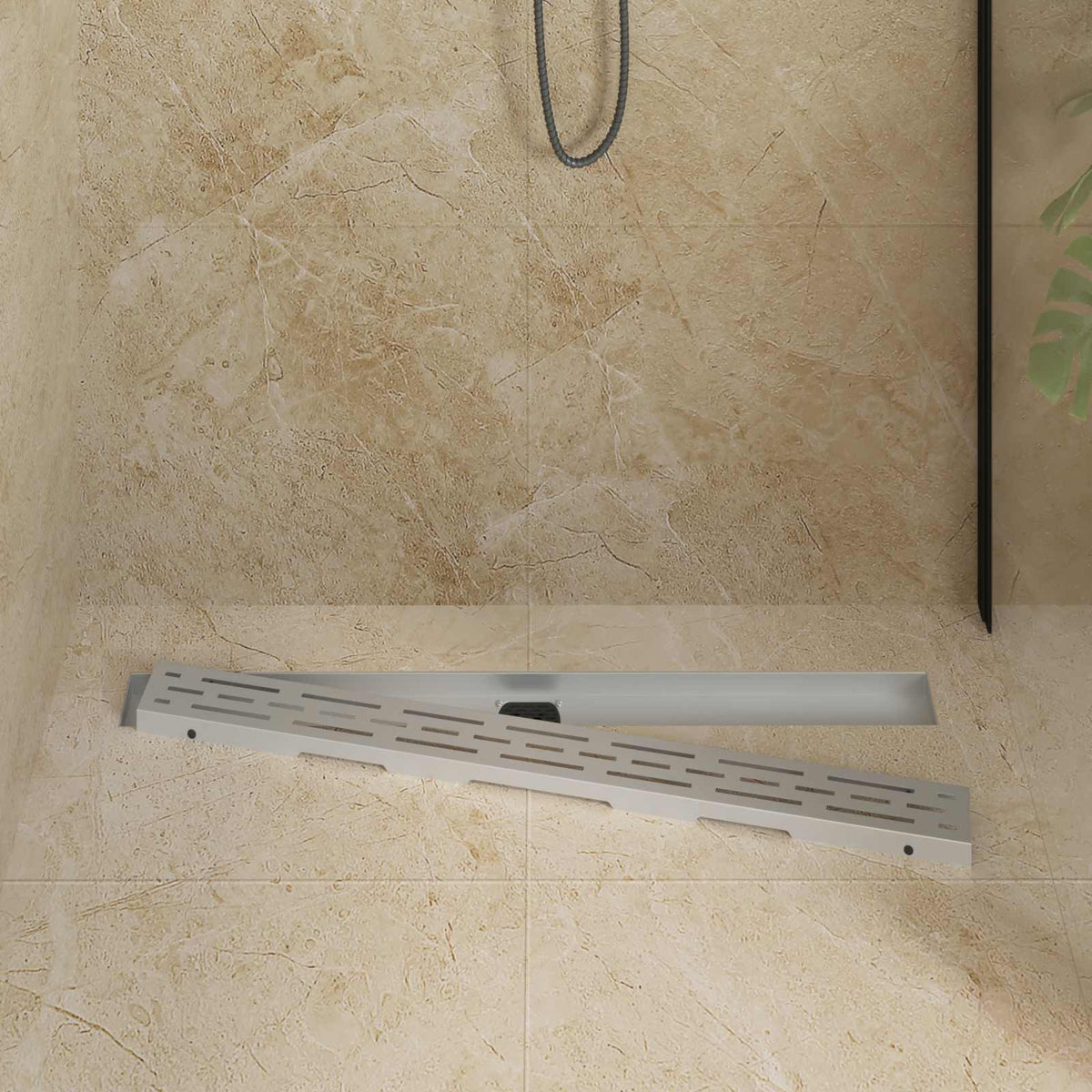 Vidaxl doucheafvoer glasdeksel met 360° sifon zilver 90 cm