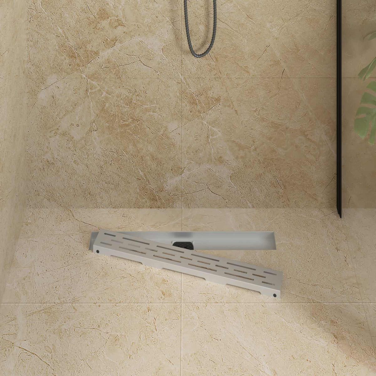 Vidaxl doucheafvoer glasdeksel met 360° sifon zilver 60 cm