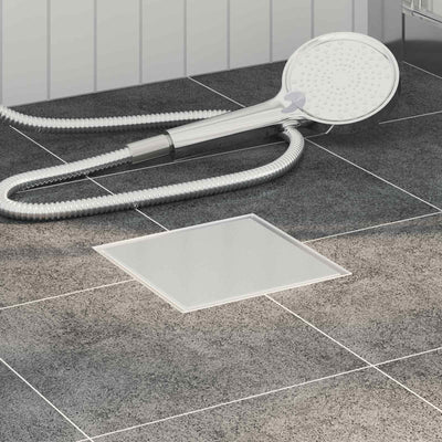 Vidaxl 2 in 1 doucheafvoer zilver 15 x 15 cm roestvrij staal 304