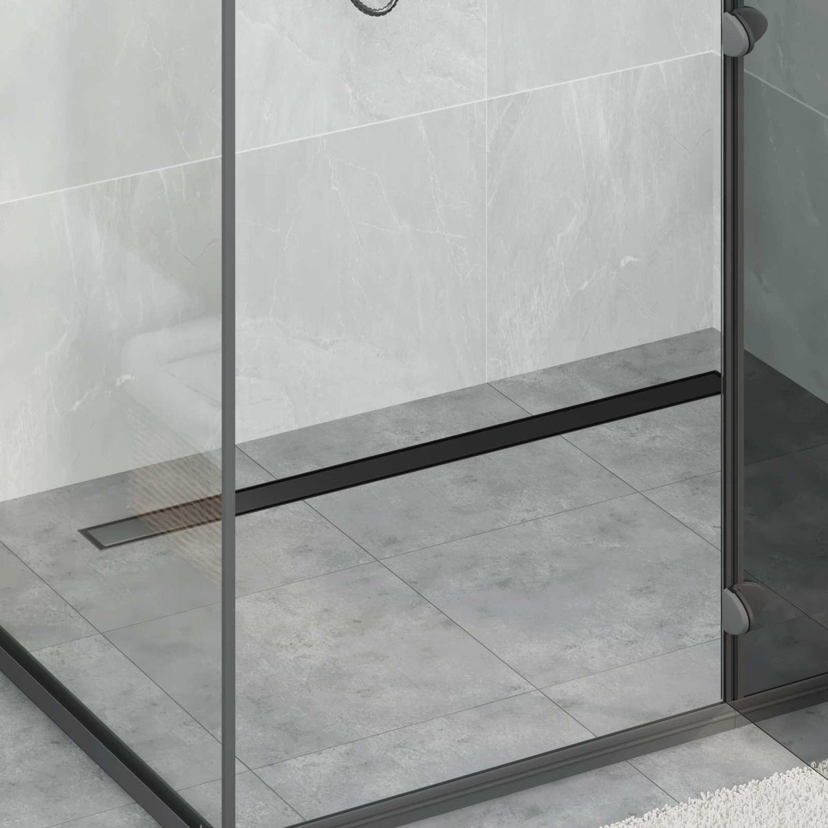 Vidaxl doucheafvoer 2-in-1 met 360° sifon zwart 100 cm