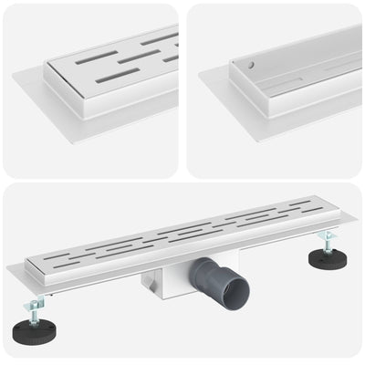 Vidaxl doucheafvoer met lijndesign zilver 60 cm roestvrij staal 304